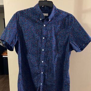 Gap Floral Short Sleeve Button Down Shirt - Size XL